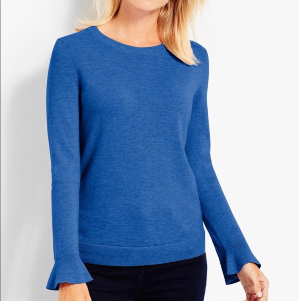 NWT Talbots Petite Flounce Sleeve Sweater